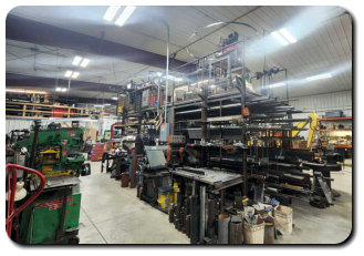 Machine shop, steel inventory, ironworker