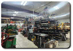 Machine shop, steel inventory, ironworker